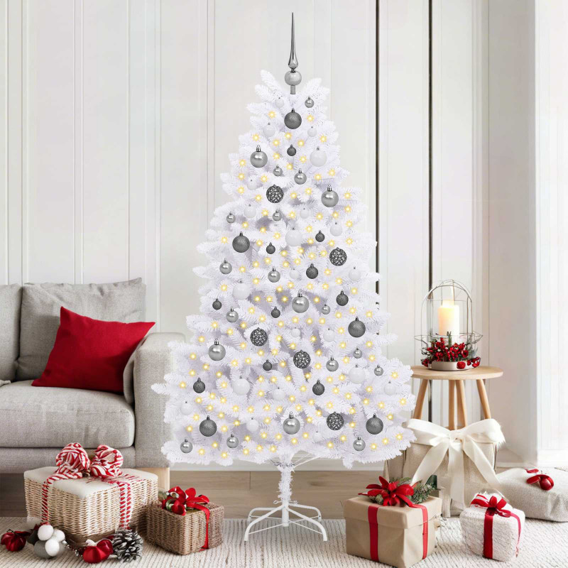 Sztuczna choinka Biały 90 x 90 x 180 cm PVC i Metal