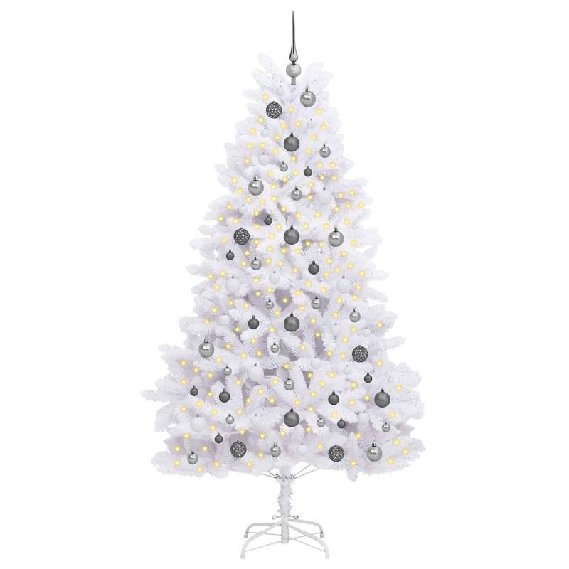 Sztuczna choinka Biały 106 x 106 x 210 cm PVC i Metal