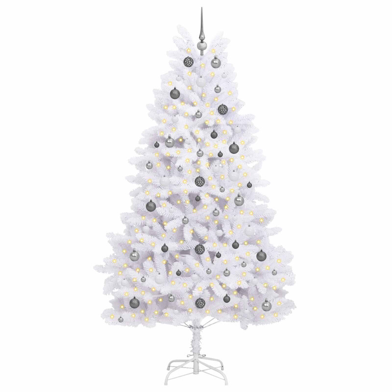 Sztuczna choinka Biały 120 x 120 x 240 cm PVC i Metal