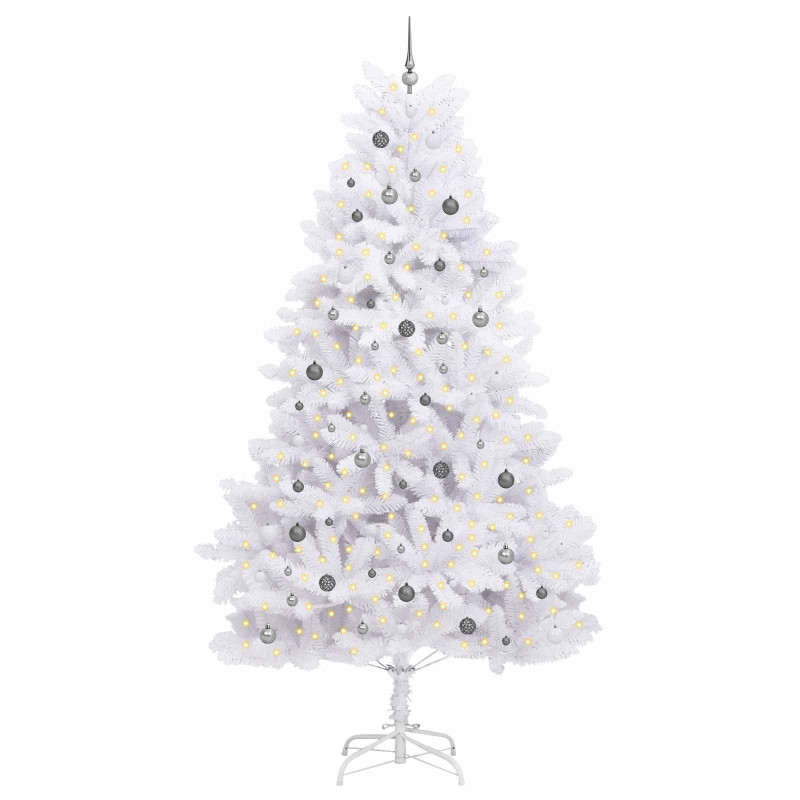 Sztuczna choinka Biały 138 x 138 x 300 cm PVC i Metal