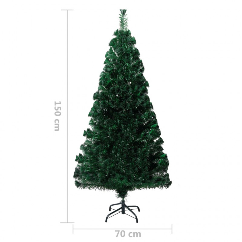 Sztuczna choinka ze stojakiem, zielona, 150 cm, światłowód