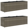 Donice ogrodowe z 3 wkładami, 2 szt., szare, 105x30x32 cm
