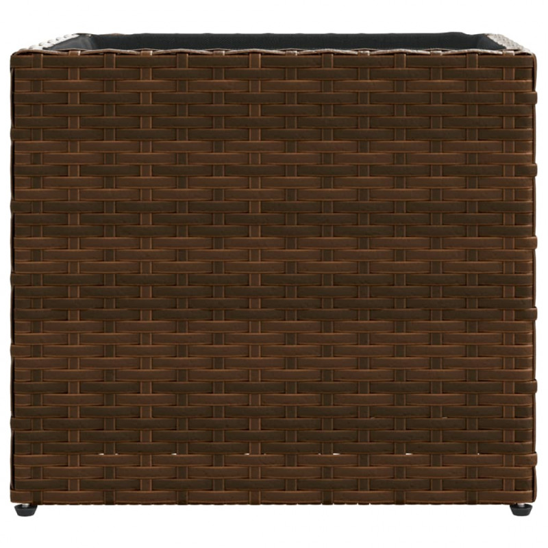 Donice ogrodowe, 2 szt., brązowe, 36x30x32 cm, polirattan