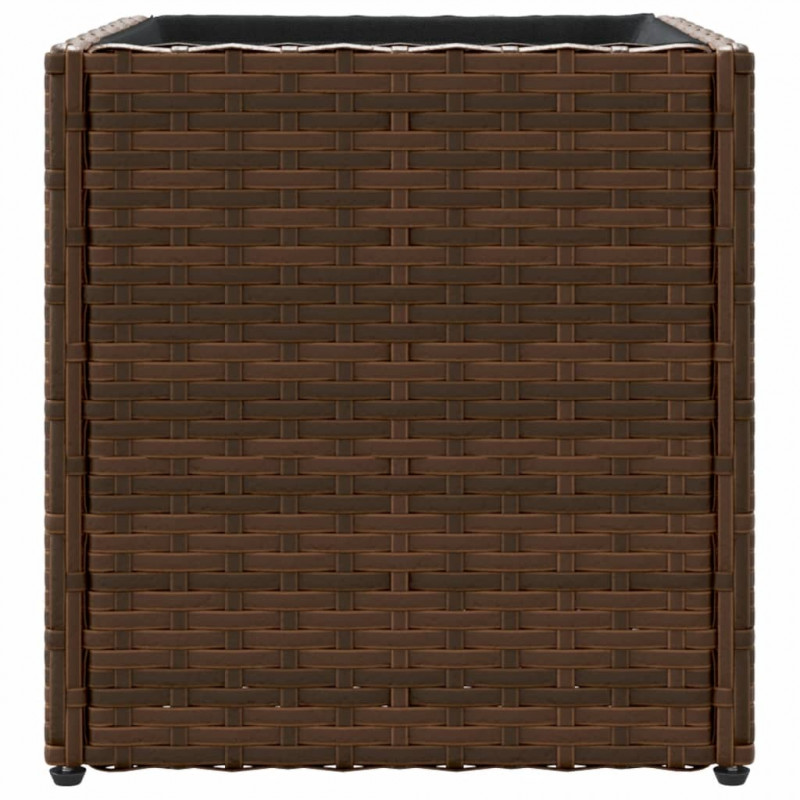 Donice ogrodowe, 2 szt., brązowe, 36x30x32 cm, polirattan