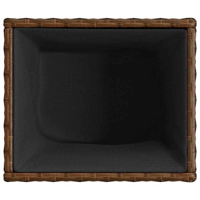 Donice ogrodowe, 2 szt., brązowe, 36x30x32 cm, polirattan