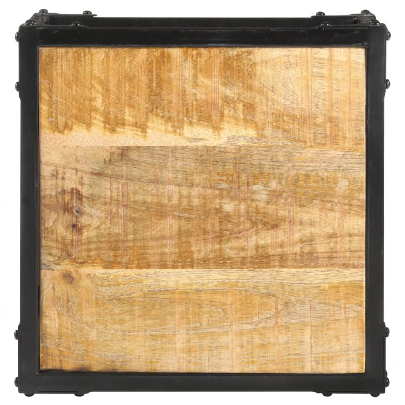 Stolik kawowy, 40x40x36 cm, lite, surowe drewno mango
