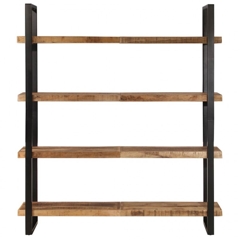 Regał na książki z 4 półkami 160x40x180 cm, surowe drewno mango