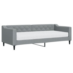 Sofa z materacem do spania, jasnoszara, 80x200 cm, tkanina