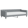 Sofa z materacem do spania, jasnoszara, 90x200 cm, tkanina