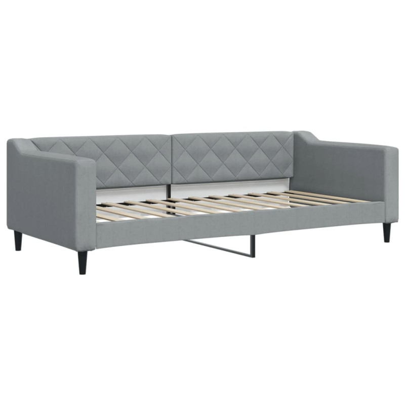 Sofa z materacem do spania, jasnoszara, 90x200 cm, tkanina