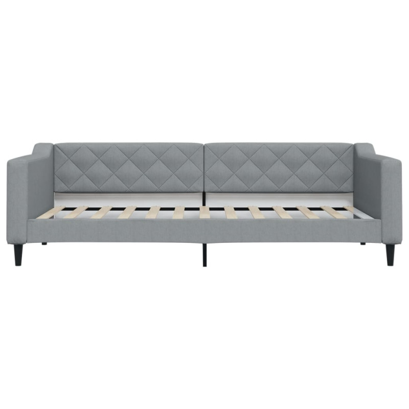 Sofa z materacem do spania, jasnoszara, 90x200 cm, tkanina