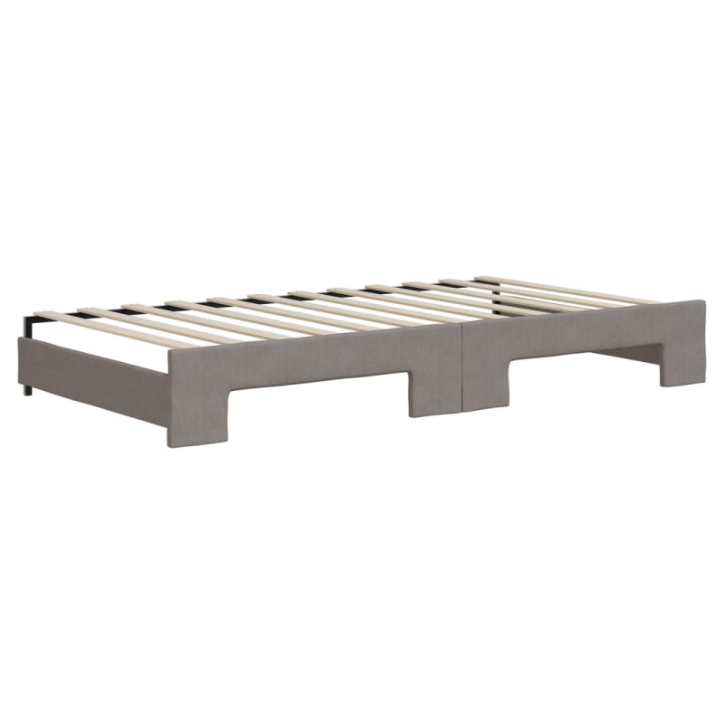 Sofa rozsuwana z szufladami, taupe, 100x200 cm, tkanina