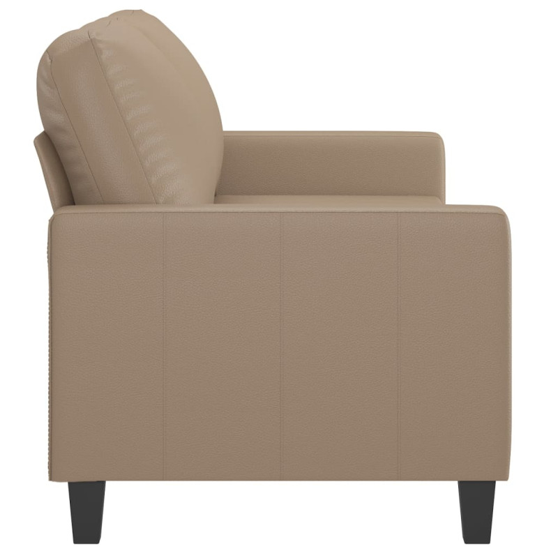2-osobowa sofa, kolor cappuccino, 140 cm, sztuczna skóra