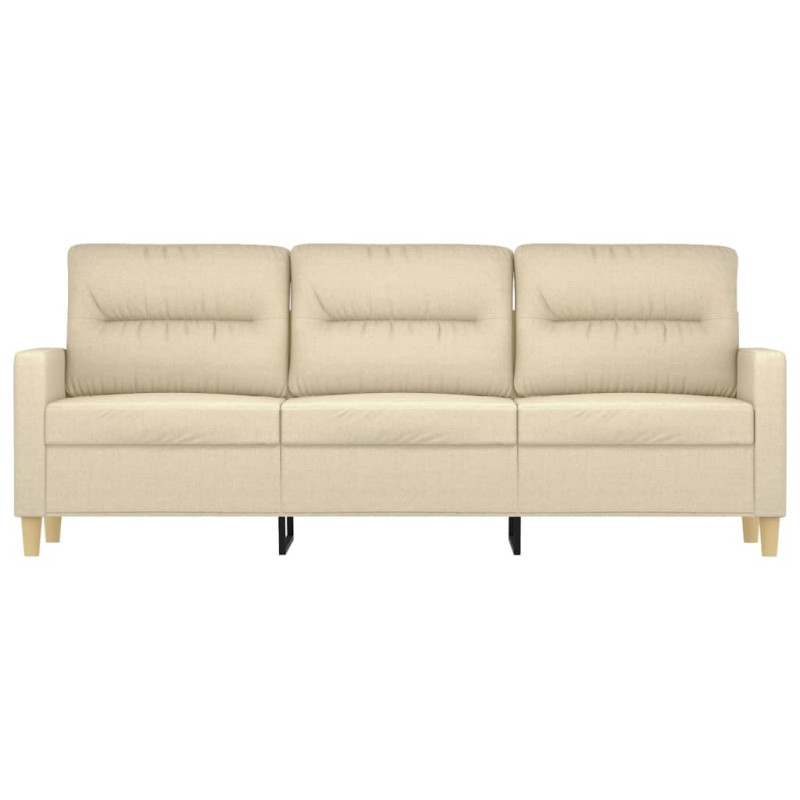 3-osobowa sofa, kremowa, 180 cm, tapicerowana tkaniną