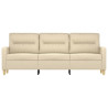3-osobowa sofa, kremowa, 180 cm, tapicerowana tkaniną
