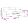 3-osobowa sofa, kremowa, 180 cm, tapicerowana tkaniną