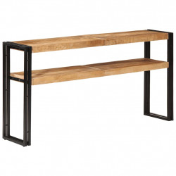 Stolik konsolowy, 150 x 30 x 75 cm, surowe drewno mango