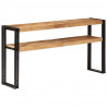 Stolik konsolowy, 150 x 30 x 75 cm, surowe drewno mango