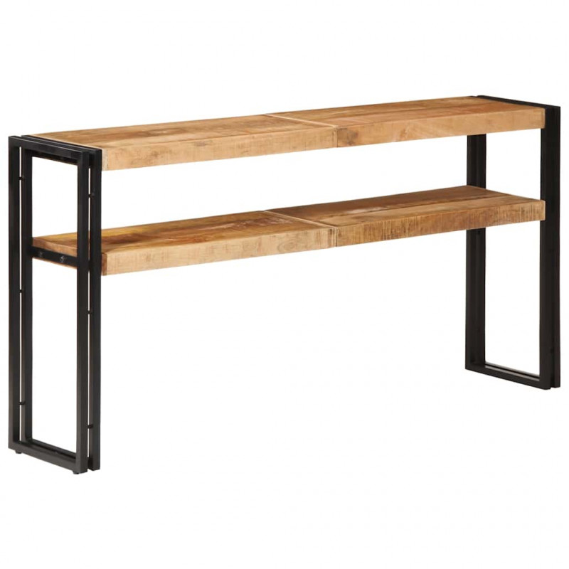 Stolik konsolowy, 150 x 30 x 75 cm, surowe drewno mango