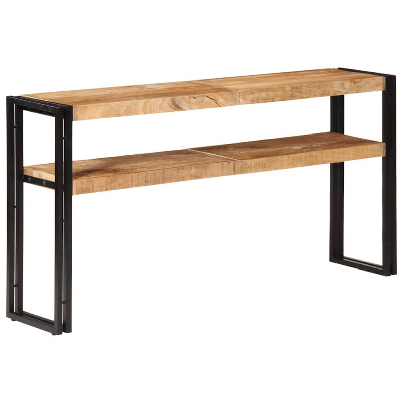 Stolik konsolowy, 150 x 30 x 75 cm, surowe drewno mango