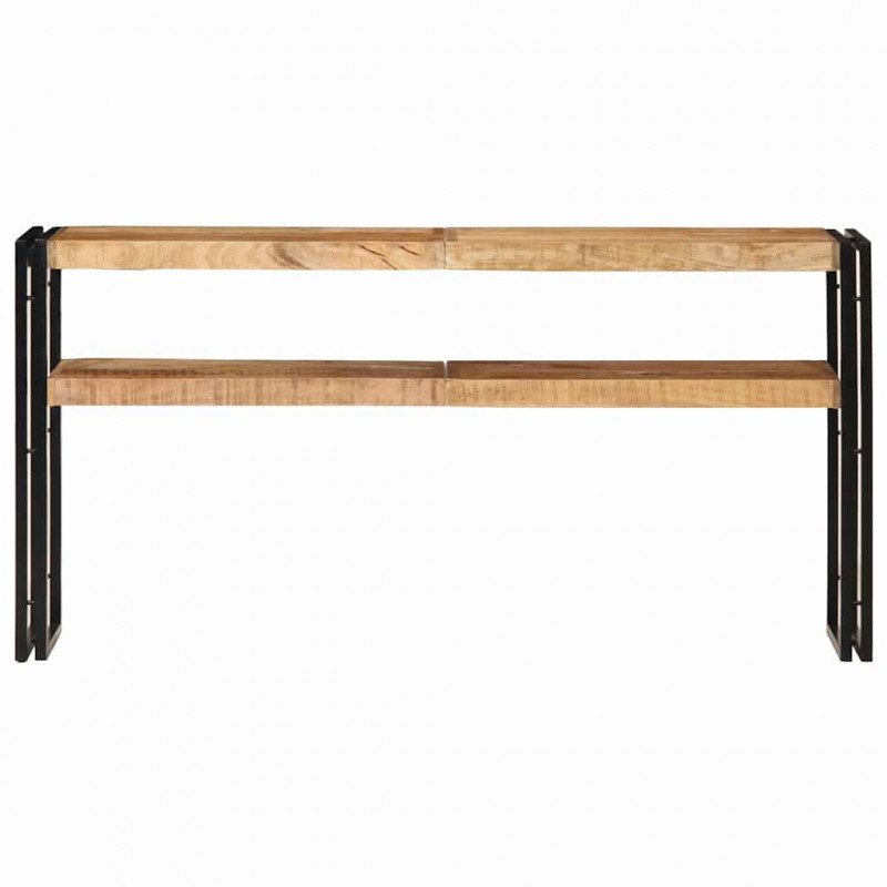 Stolik konsolowy, 150 x 30 x 75 cm, surowe drewno mango