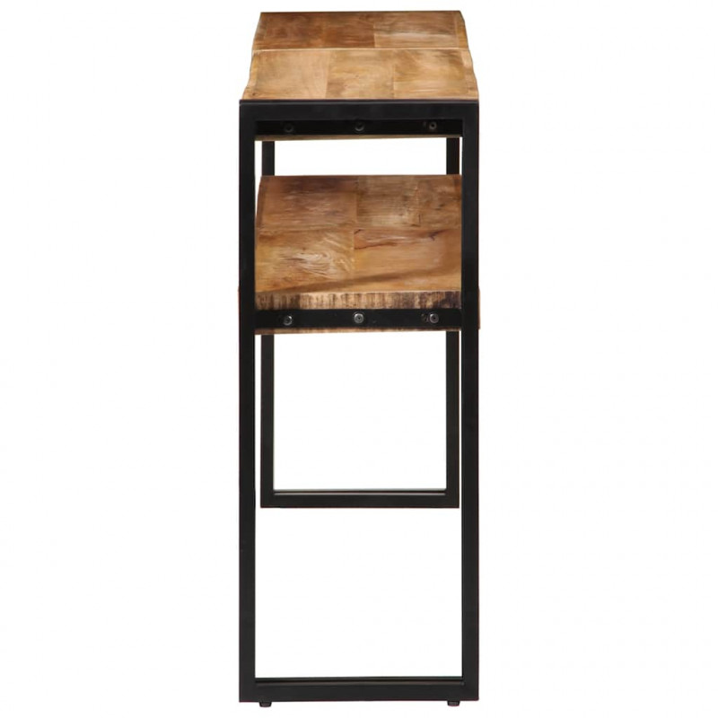 Stolik konsolowy, 150 x 30 x 75 cm, surowe drewno mango
