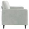 Sofa 3-osobowa, jasnoszara, 180 cm, tapicerowana aksamitem
