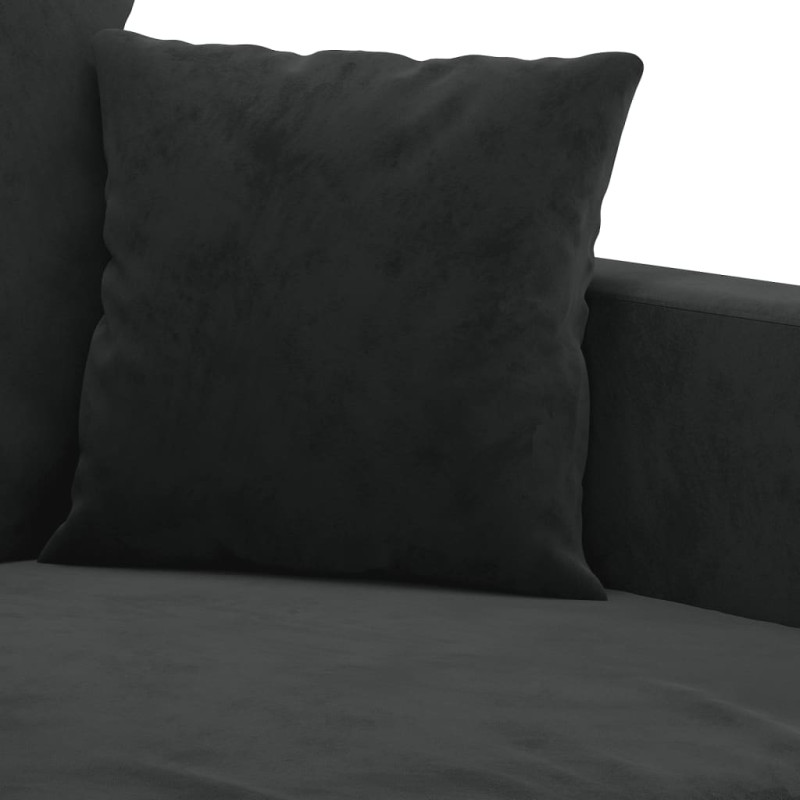 Sofa 2-osobowa, czarna, 120 cm, tapicerowana aksamitem