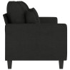 Sofa 3-osobowa, czarna, 180 cm, tapicerowana tkaniną