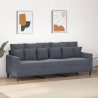 Sofa 3-osobowa, ciemnoszara, 180 cm, obita aksamitem