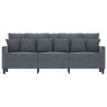 Sofa 3-osobowa, ciemnoszara, 180 cm, obita aksamitem