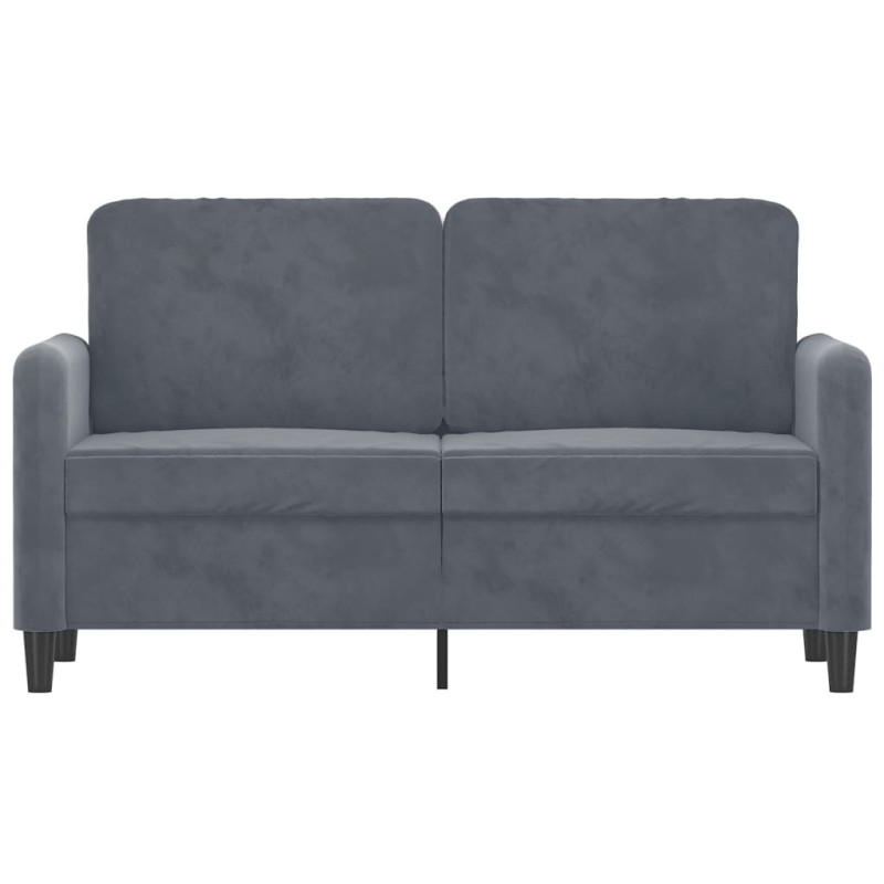 Sofa 2-osobowa, ciemnoszary, 120 cm, tapicerowana aksamitem