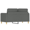 Sofa 2-osobowa, ciemnoszara, 120 cm, tapicerowana tkaniną