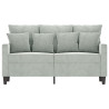 Sofa 2-osobowa, jasnoszara, 120 cm, tapicerowana aksamitem