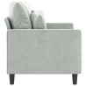 Sofa 2-osobowa, jasnoszara, 120 cm, tapicerowana aksamitem