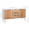 Bufet New York 130,6 x 43 x 73,6 cm Lite drewno sosnowe