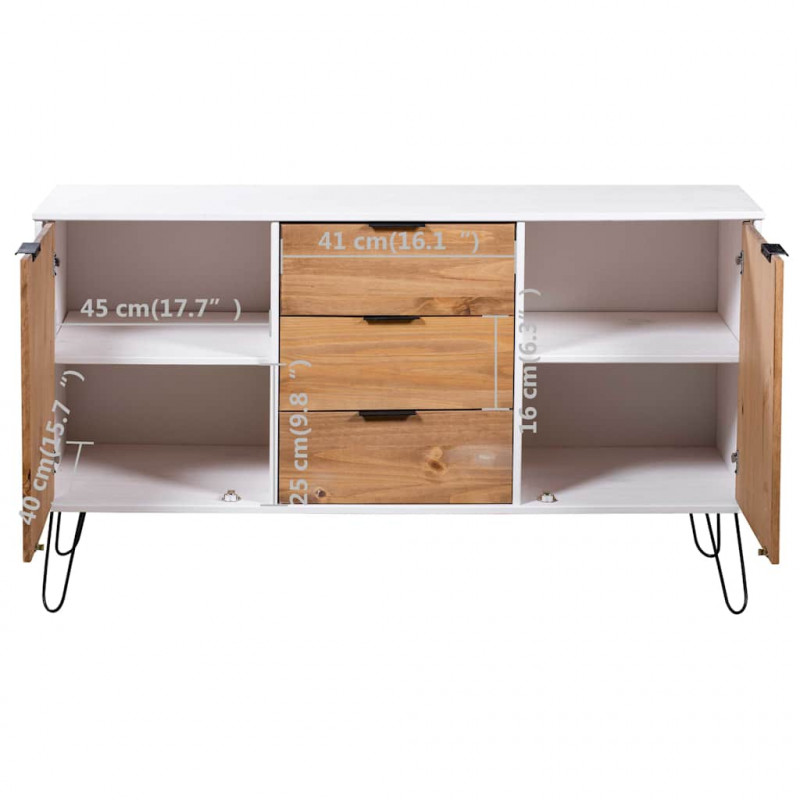Bufet New York 130,6 x 43 x 73,6 cm Lite drewno sosnowe