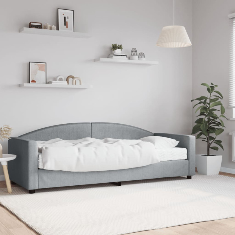 Sofa z materacem do spania, jasnoszara, 80x200 cm, tkanina