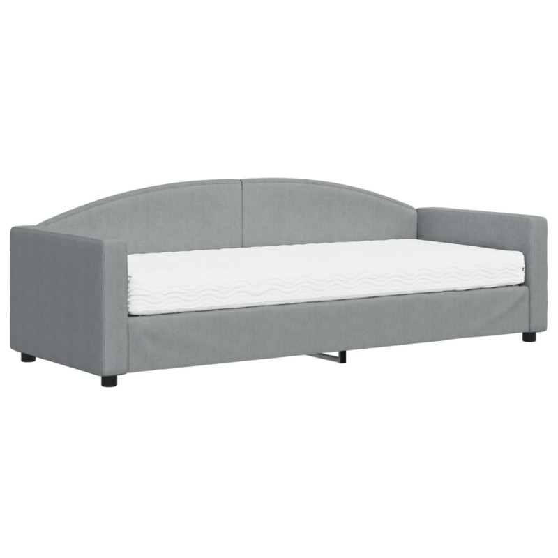 Sofa z materacem do spania, jasnoszara, 80x200 cm, tkanina