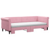 Sofa rozsuwana z materacami, różowa, 80x200 cm, aksamit