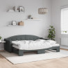 Sofa rozsuwana z materacami, ciemnoszara, 80x200 cm, tkanina
