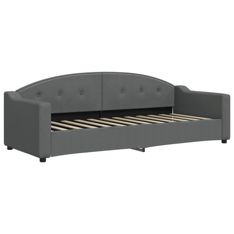 Sofa rozsuwana z materacami, ciemnoszara, 80x200 cm, tkanina