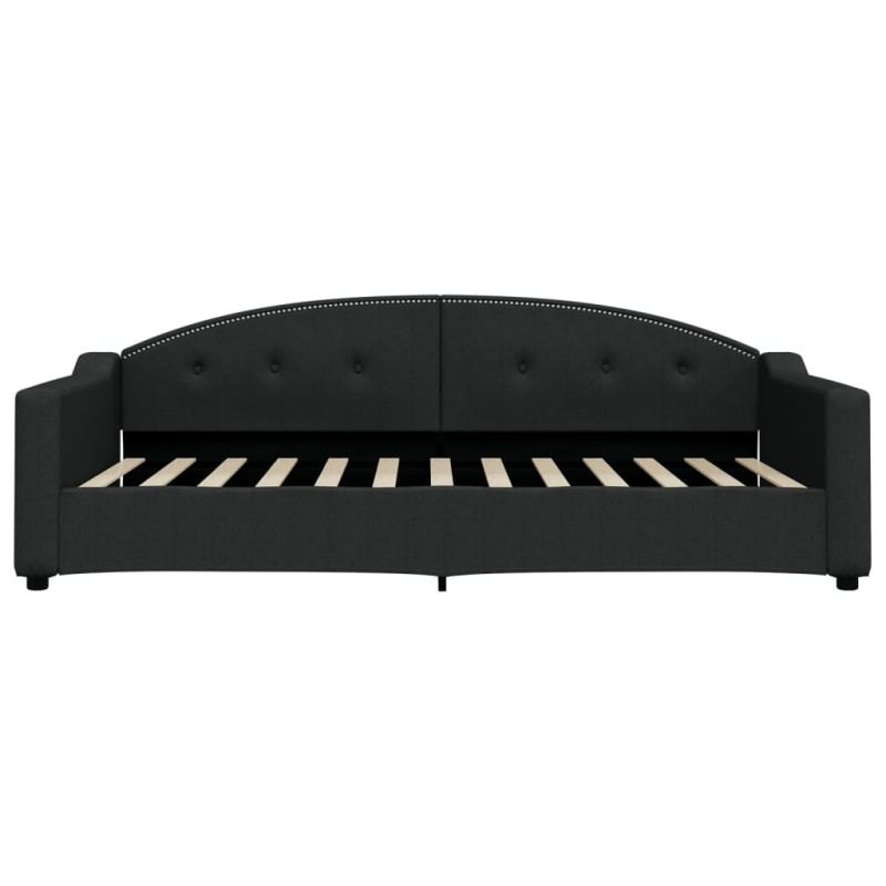 Sofa z materacem do spania, czarna, 100x200 cm, tkanina
