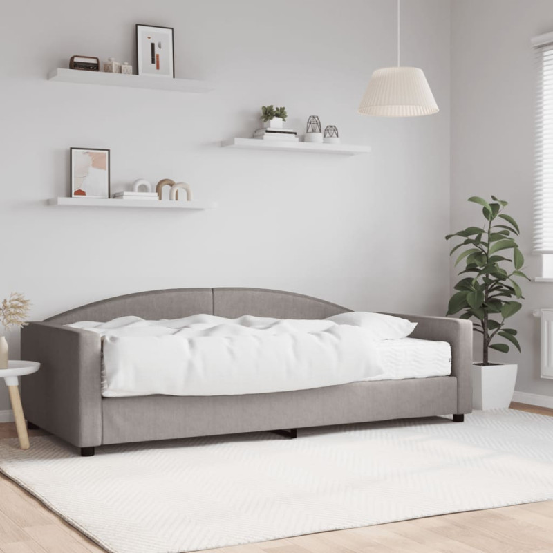 Sofa z materacem do spania, kolor taupe, 100x200 cm, tkanina