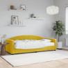 Sofa z materacem do spania, żółta, 80x200 cm, aksamit