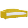 Sofa z materacem do spania, żółta, 80x200 cm, aksamit