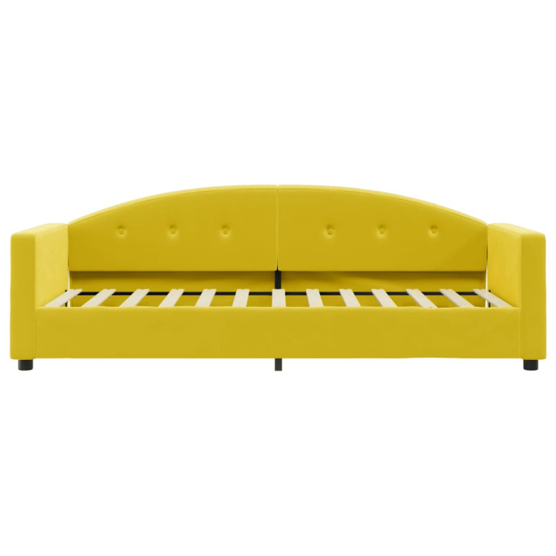 Sofa z materacem do spania, żółta, 80x200 cm, aksamit
