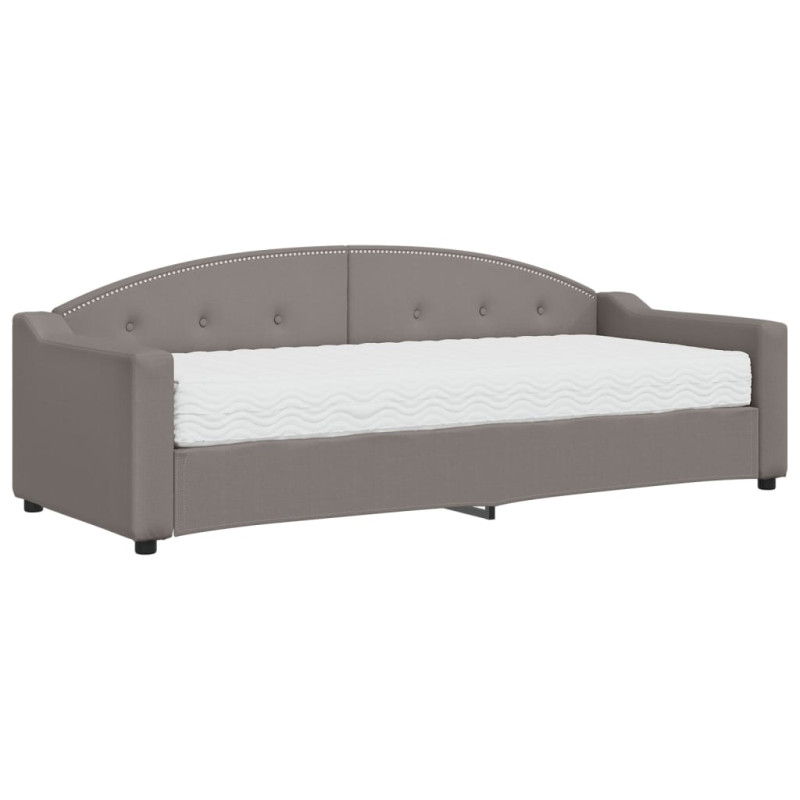 Sofa z materacem do spania, kolor taupe, 80x200 cm, tkanina