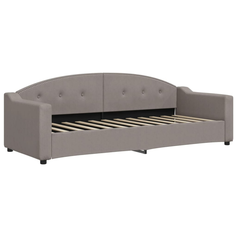 Sofa z materacem do spania, kolor taupe, 80x200 cm, tkanina