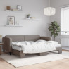 Sofa rozsuwana z materacami, kolor taupe, 80x200 cm, tkanina